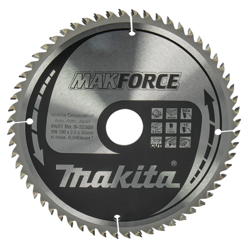 Пильный диск по дереву Makita MAKForce (190 мм / 60 зубьев) (B-32390)