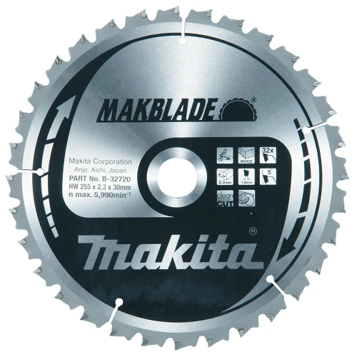 Пильный диск по дереву Makita MAKBlade (255 мм / 32 зуба) (B-32720)