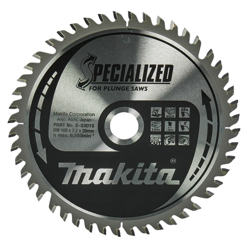 Пильный диск по дереву для погружных пил Makita SPECIALIZED (165 мм / 48 зубьев) (B-33015)