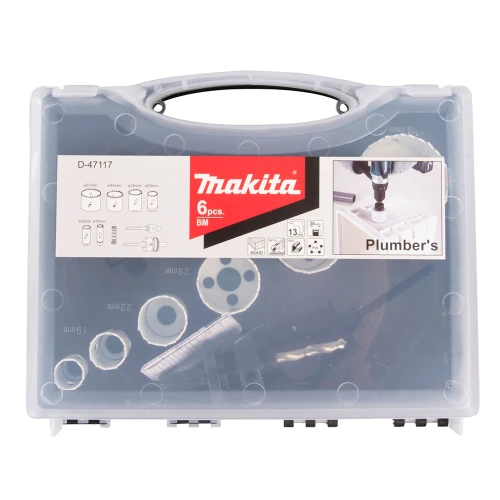 Набор коронок с переходником для сантехника Makita HSS-BI-METAL (6 шт.) (D-47117)