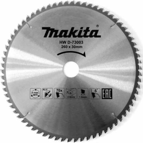  Диск пиляльний по алюмінію Makita D-73003 260x30x1.8 мм (D-73003)