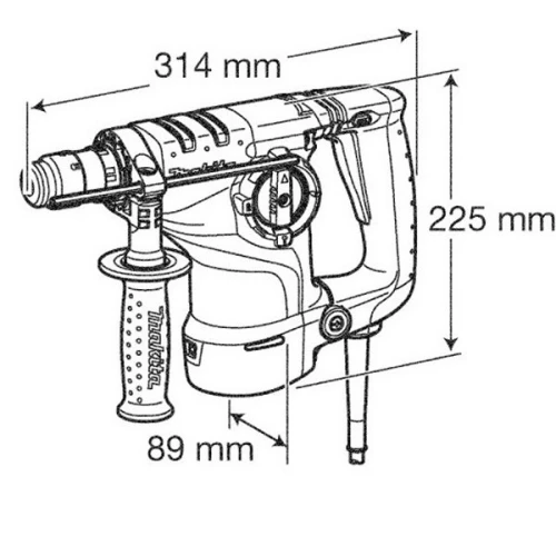 Перфоратор Makita HR2811FT SDS-PLUS зі змінним патроном і підсвічуванням (HR2811FT)