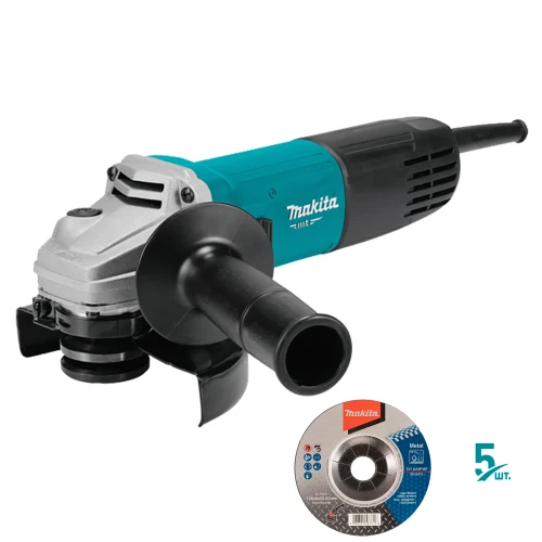 Мережева кутова шліфувальна машина Makita M9511RB з комплектом дисків (5 шт.) (SET-M9511RB-0526)