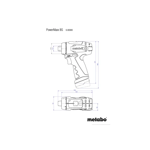 Акумуляторний дриль-шурупокрут Metabo PowerMaxx BS Set (600080880)