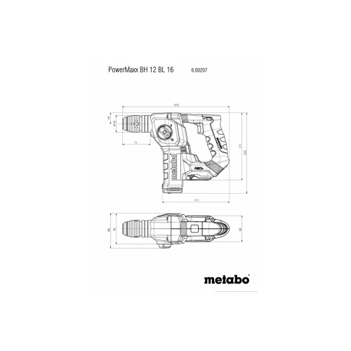 Аккумуляторный перфоратор Metabo PowerMaxx BH 12 BL 16 (без АКБ и ЗУ) (600207860)