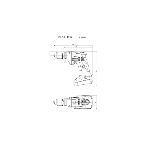 Дриль акумуляторний Metabo BE 18 LTX 6 (600261890)