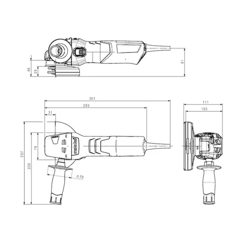 Угловая шлифмашина Metabo W 9-100 (600350010)
