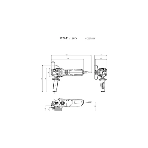 Кутова шліфувальна машина Metabo W 9-115 Quick (600371000)