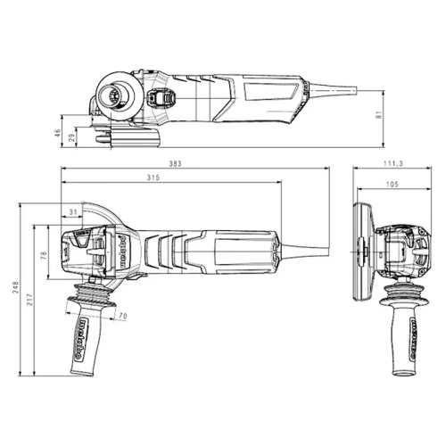 Кутова шліфувальна машина Metabo WE 17-125 Quick (600515000)