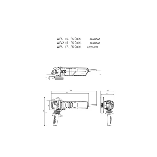 Угловая шлифовальная машина Metabo WEP 17-125 Quick (600547000)