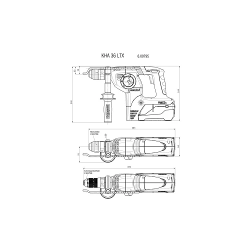 Аккумуляторный комбинированный перфоратор Metabo KHA 36 LTX (600795650)