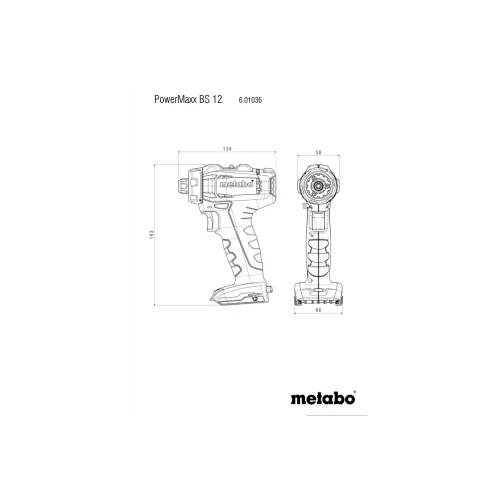 Акумуляторний дриль-шурупокрут Metabo PowerMaxx BS 12 (601036840)