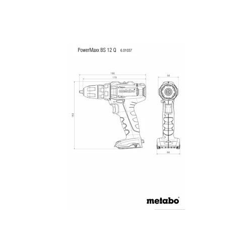 Аккумуляторная дрель-шуруповерт Metabo PowerMaxx BS 12 Q (601037840)