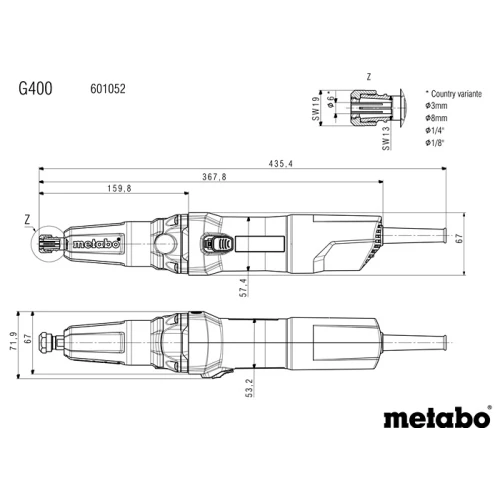 Прямая шлифмашина Metabo G 400 (601052000)