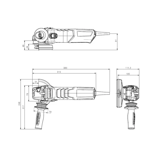 Кутова шліфувальна машина Metabo WE 17-150 Quick (601074000)
