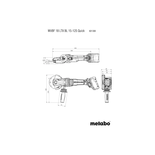 Акумуляторна кутова шліфувальна машина Metabo WVBF 18 LTX BL 15-125 Quick (без АКБ і ЗП) (601308840)