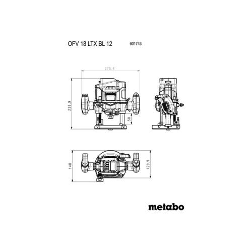 Акумуляторний фрезер Metabo OFV 18 LTX BL 12 (без АКБ і ЗП) (601743840)