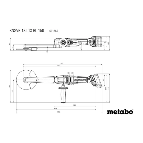 Аккумуляторная шлифовальная машина для узких мест Metabo KNSVB 18 LTX BL 150 (601765840)