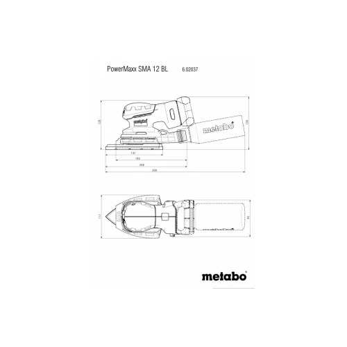 Акумуляторна вібраційна шліфувальна машина Metabo PowerMaxx SMA 12 BL (без АКБ і ЗП) (602037840)