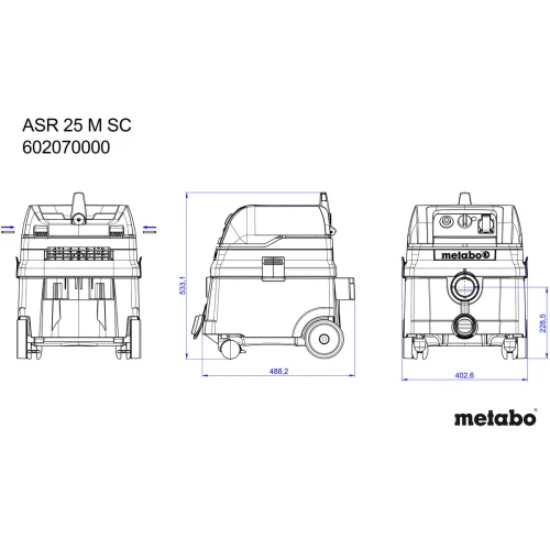 Універсальний пилосос Metabo ASR 25 M SC (602070000)