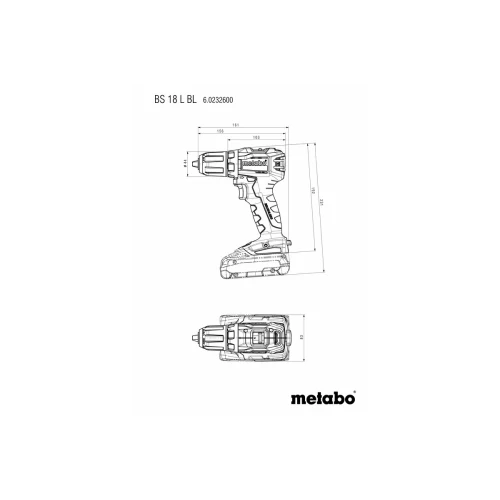 Акумуляторний дриль-шурупокрут Metabo BS 18 L BL в кейсі (602326840)