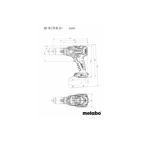 Акумуляторний ударний дриль Metabo SB 18 LTX BL Q I (602361840)