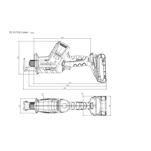 Акумуляторна шабельна пила Metabo SSE 18 LTX BL Compact (602366840)