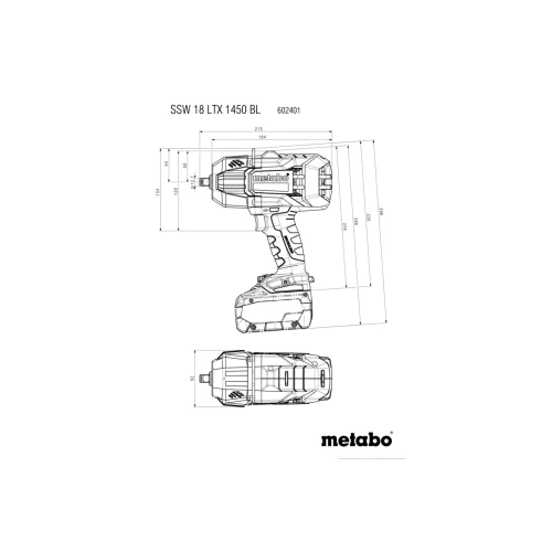 Акумуляторний ударний гайковерт Metabo SSW 18 LTX 1450 BL ( ЗП + АКБ) (602401810)