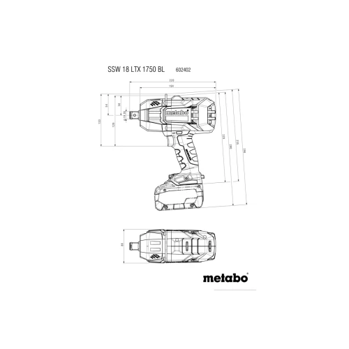 Акумуляторний ударний гайковерт Metabo SSW 18 LTX 1750 BL (АКБ + ЗП) (602402660)