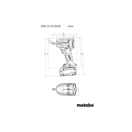 Акумуляторний ударний безщітковий гайковерт Metabo SSW 18 LTX 550 BL (без АКБ і ЗП) (602404850)