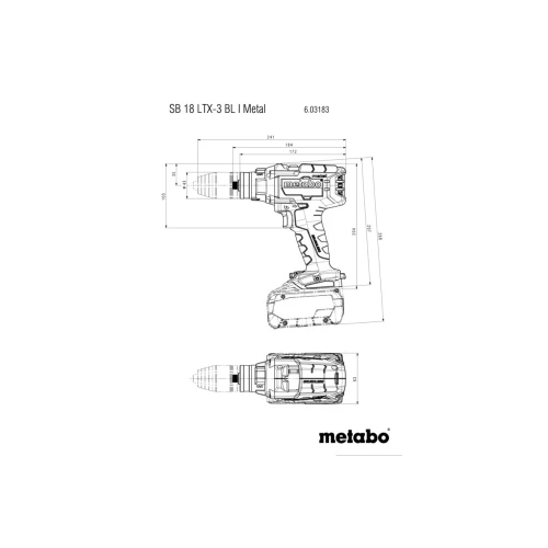 Акумуляторний ударний дриль-шурупокрут Metabo SB 18 LTX-3 BL I Metal (АКБ + ЗП) (603183660)
