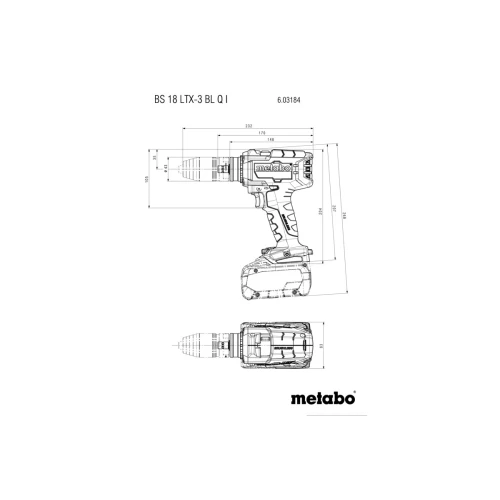 Аккумуляторная дрель-шуруповерт Metabo BS 18 LTX-3 BL Q I (без ЗУ и АКБ) (603184850)