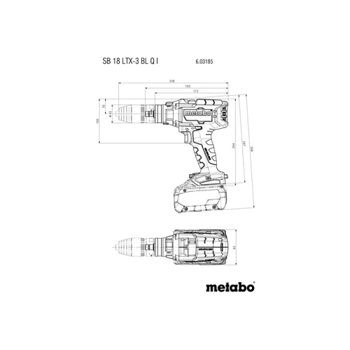 Акумуляторний ударний дриль-шурупокрут Metabo SB 18 LTX-3 BL Q I (без АКБ) (603185850)