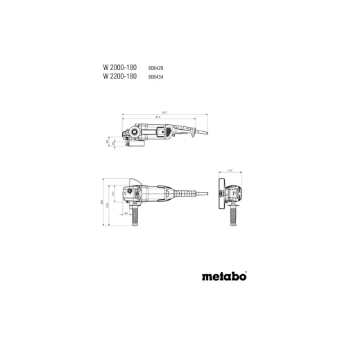 Угловая шлифовальная машина Metabo W 2200-180 (606434010)