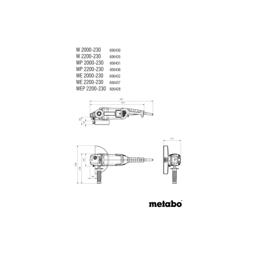 Угловая шлифовальная машина Metabo WP 2200-230 (606436000)