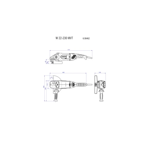 Угловая шлифовальная машина Metabo W 22-230 MVT (606462000)