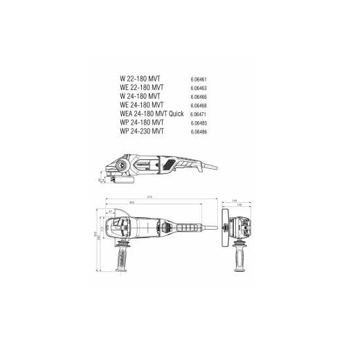 Угловая шлифовальная машина Metabo WE 22-180 MVT (606463000)
