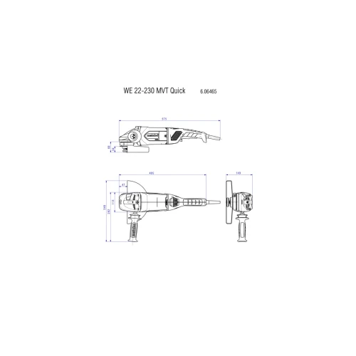 Угловая шлифовальная машина Metabo WE 22-230 MVT (606464000)