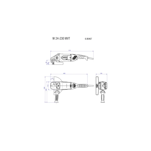 Угловая шлифовальная машина Metabo W 24-230 MVT (606467260)