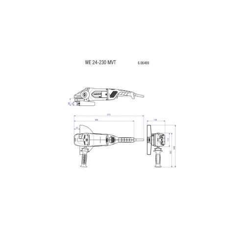 Кутова шліфувальна машина Metabo WE 24-230 MVT (606469580)