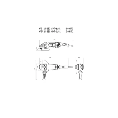 Угловая шлифовальная машина Metabo WE 24-230 MVT Quick (606470000)