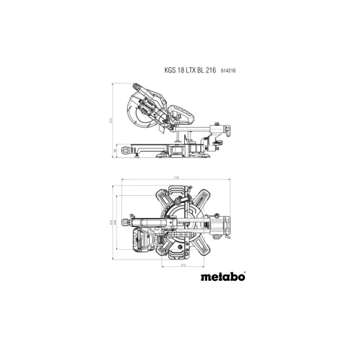 Акумуляторна торцювальна пила Metabo KGS 18 LTX BL 216 (АКБ + ЗП) (614216920)