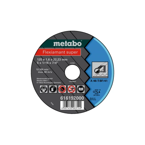 Диск отрезной Metabo Flexiarapid super 125х1,6х22,23 сталь, TF 41 (616192000)