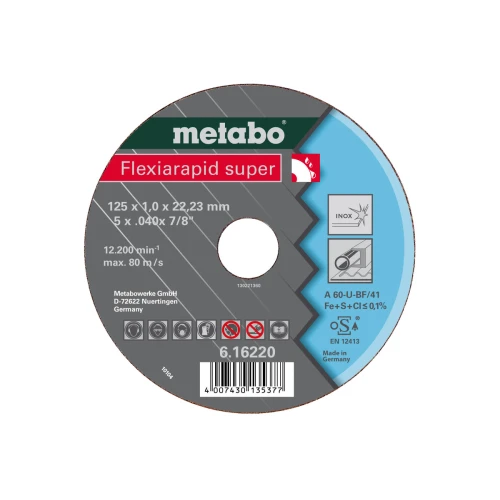 Круг отрезной Metabo FLEXIARAPID SUPER 125X1,6X22,23 INOX, TF 41 (616222000)