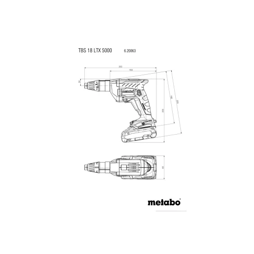 Аккумуляторная дрель-шуруповерт Metabo TBS 18 LTX BL 5000 (для монтажа гипсокартонных конструкций) (620063500)
