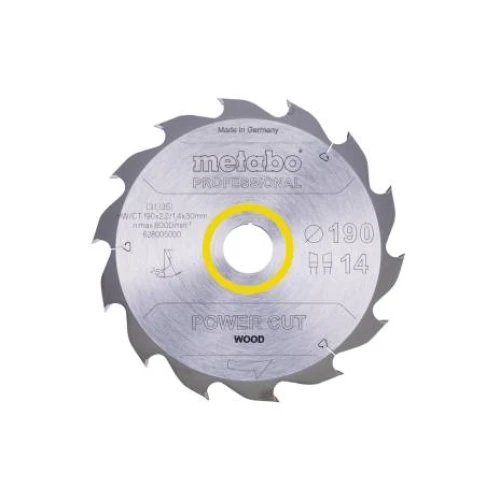 Пильный диск Metabo 190x30 мм, 14 WZ (628005000)