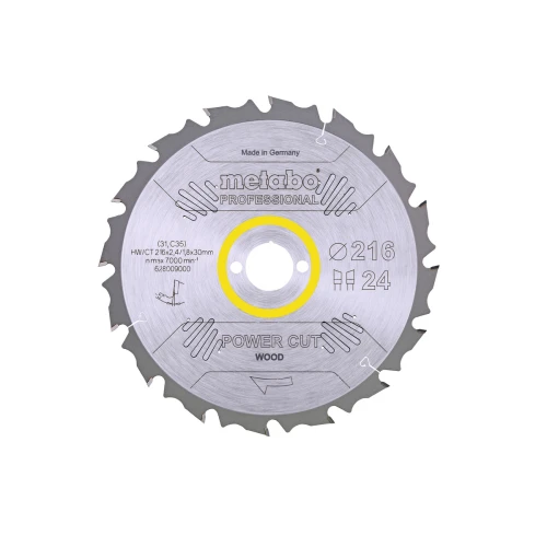 Пиляльний диск Metabo «Power Cut Wood - Professional» Z24 WZ -5° 216x30 мм (1 шт.) (628009000)