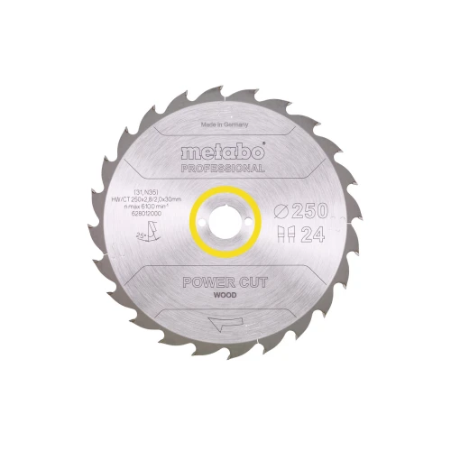 Пиляльний диск Metabo «Power Cut Wood - Professional» Z24 WZ 25° 250x30 мм (1 шт.) (628012000)