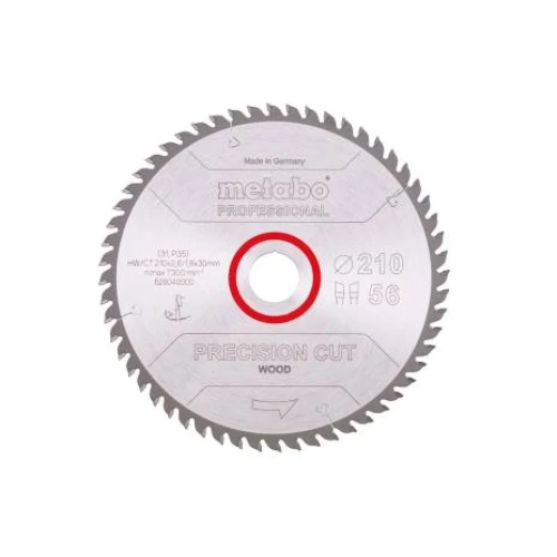 Пиляльний диск Metabo Precision Cut Wood Professional 210х30, Z56 WZ 10° (628040000)