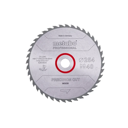 Диск пиляльний METABO "PRECISION CUT WOOD - PROFESSIONAL", 254X30, Z40 WZ 20° (628059000)